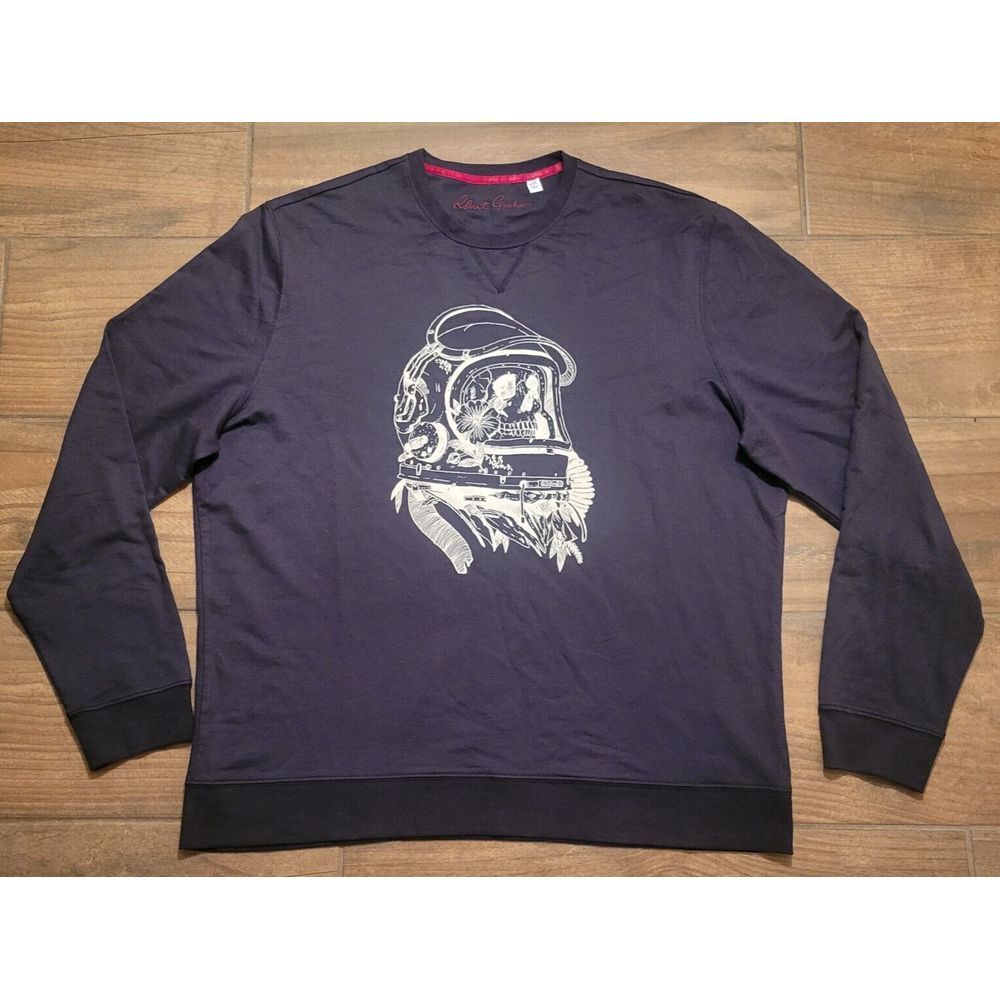 Robert‎ Graham Men's Black Astronaut Knit Skull Long Sleeve Shirt Size 2XL XXL